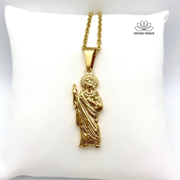 Jesus Necklace | Gold Plated Stainless Steel | - Picture 6 of 8